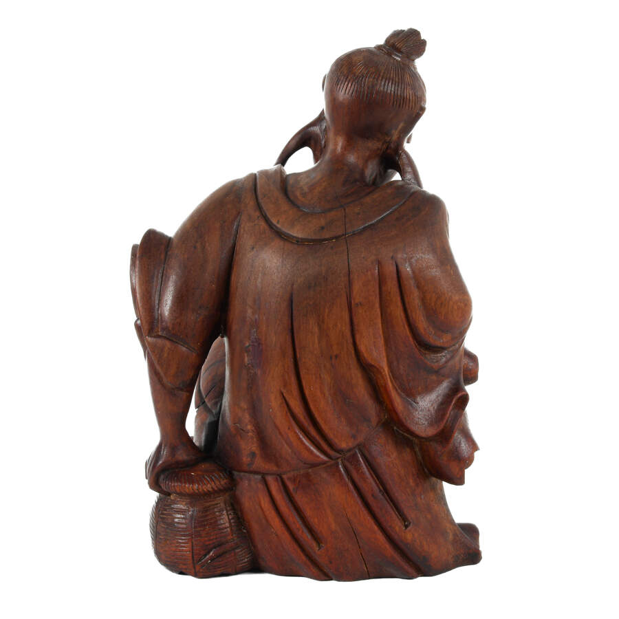 Wooden Hand-Carved Chinese Figure-5