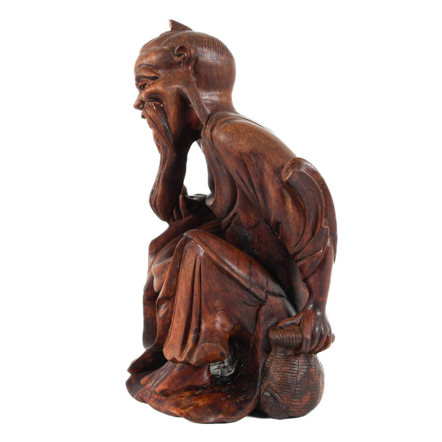Wooden Hand-Carved Chinese Figure-4