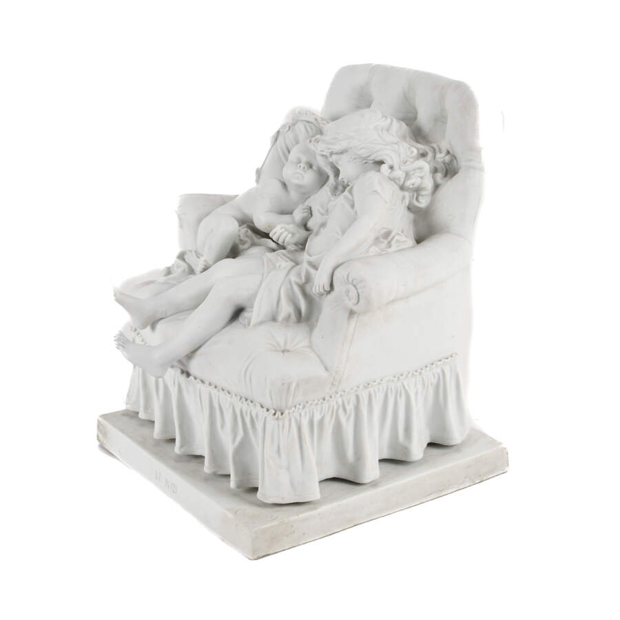 Antique Bisque Figural "Le Nid" by Aristide-Onésime Croisy-8