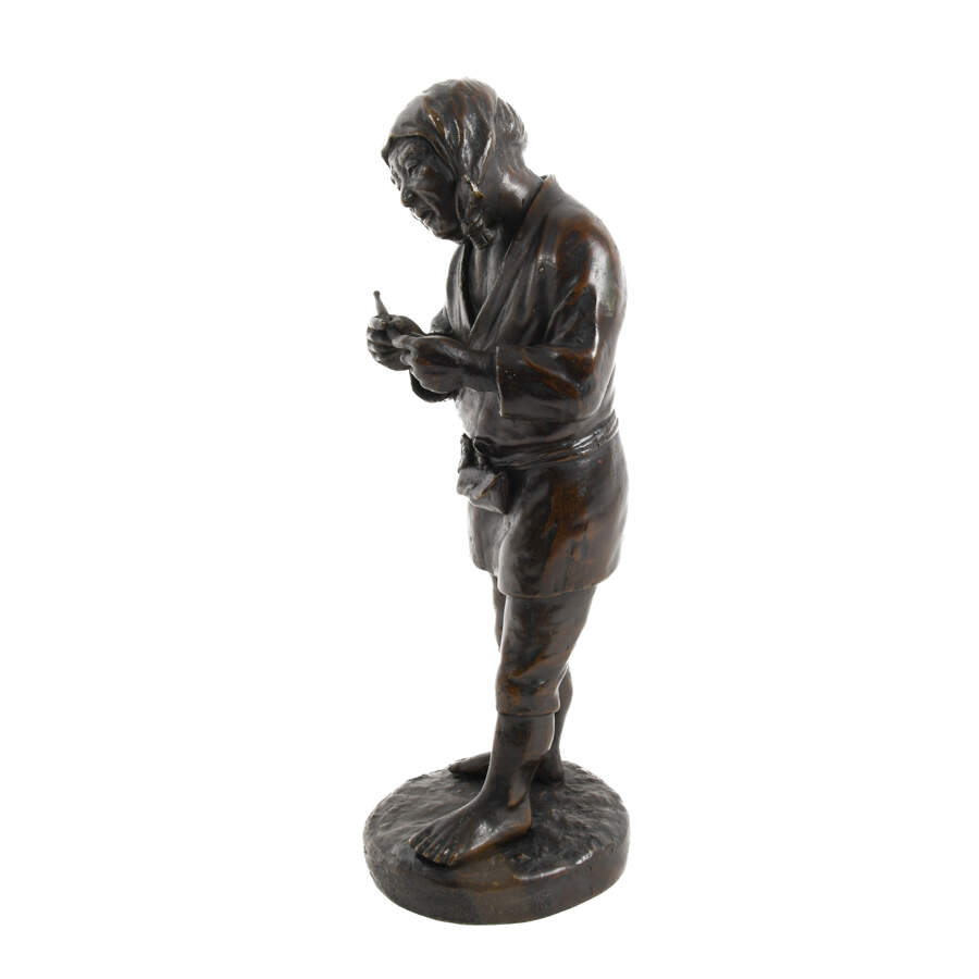 Antique Japanese Bronze Figure of a Woodcutter-4