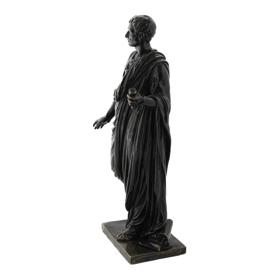 Antique French Bronze Sculpture Roman Emperor by Mathurin Moreau-3
