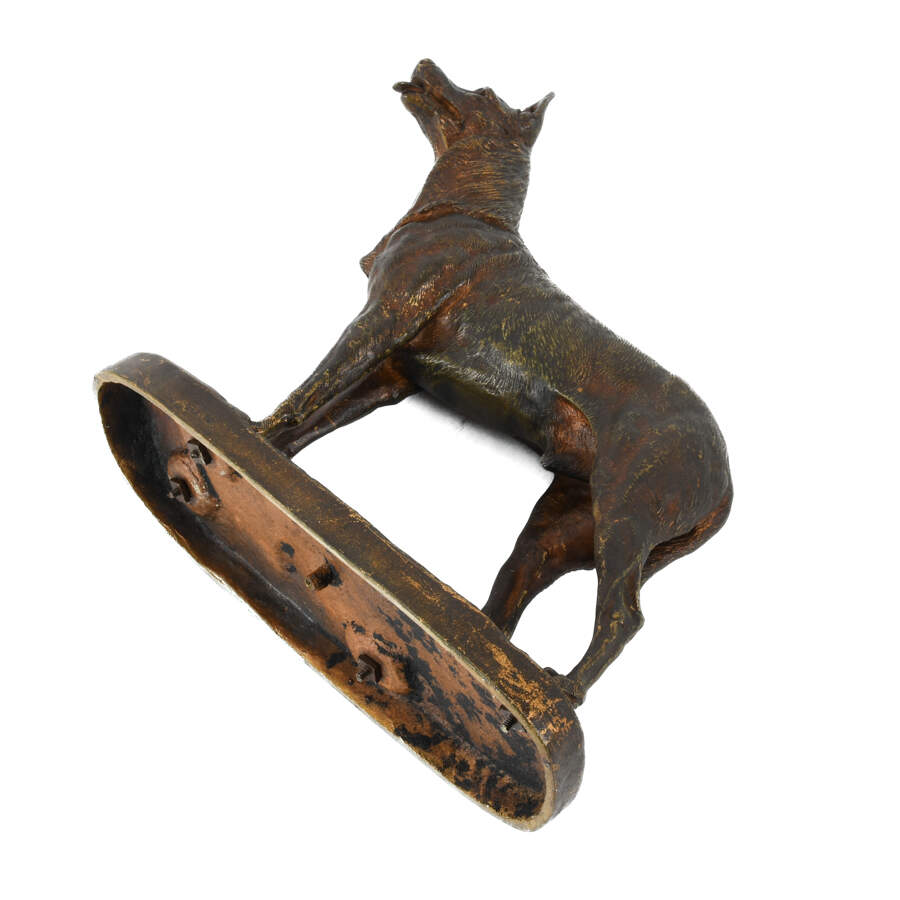 Antique French Signed "Terrier" Bronze German Shepherd Dog Sculpture-7