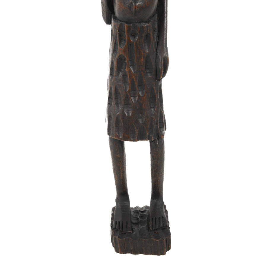 African Mali Carved Wood Woman Statue-3
