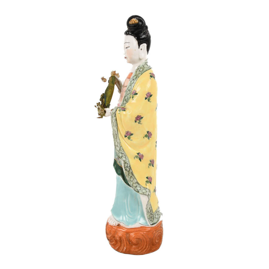 Maitland-Smith Chinese Ceramic Guan Yin Statue-4