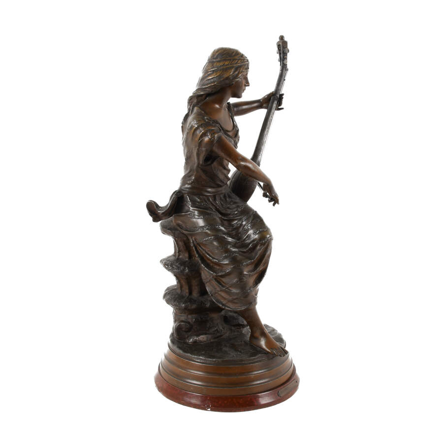 Spelter Egyptienne No. 1 Statue By Georges Charles Coudray-6