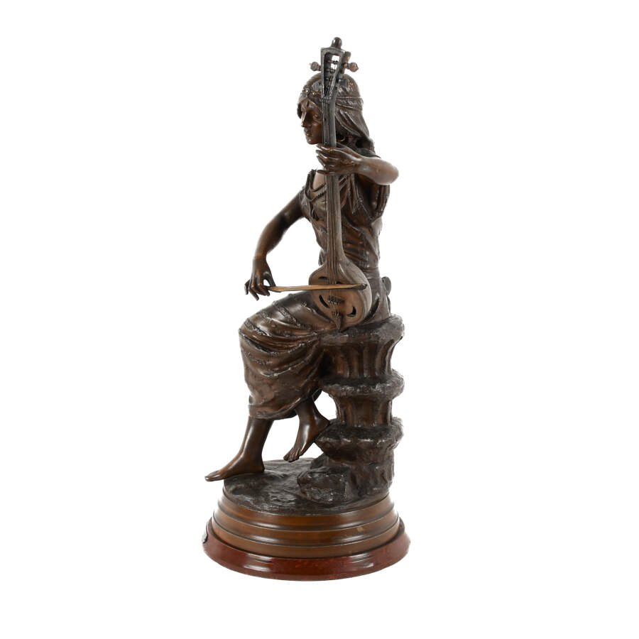 Spelter Egyptienne No. 1 Statue By Georges Charles Coudray-4