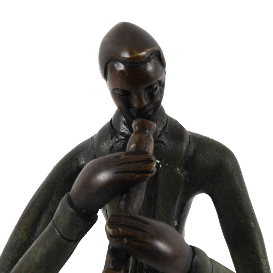 Bronze Jazzman Playing the Horn Sculpture-6