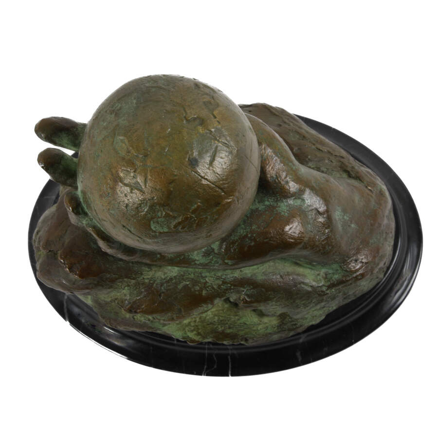 Mara Dominioni's Bronze World and Hand Sculpture-7