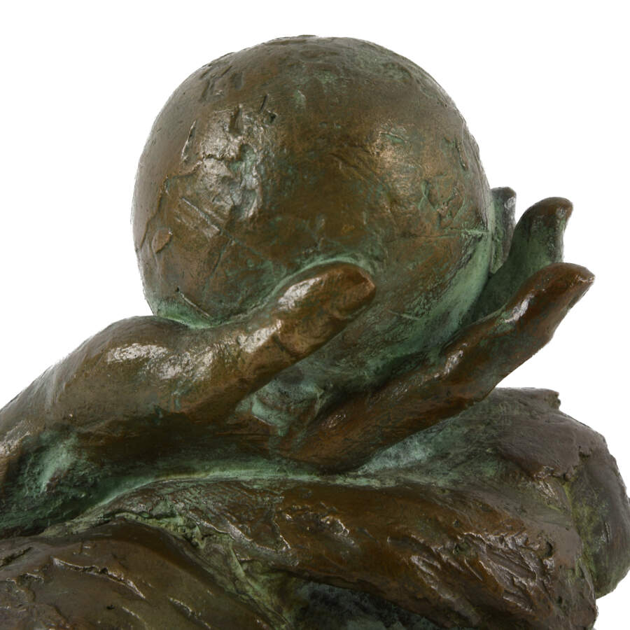 Mara Dominioni's Bronze World and Hand Sculpture-2