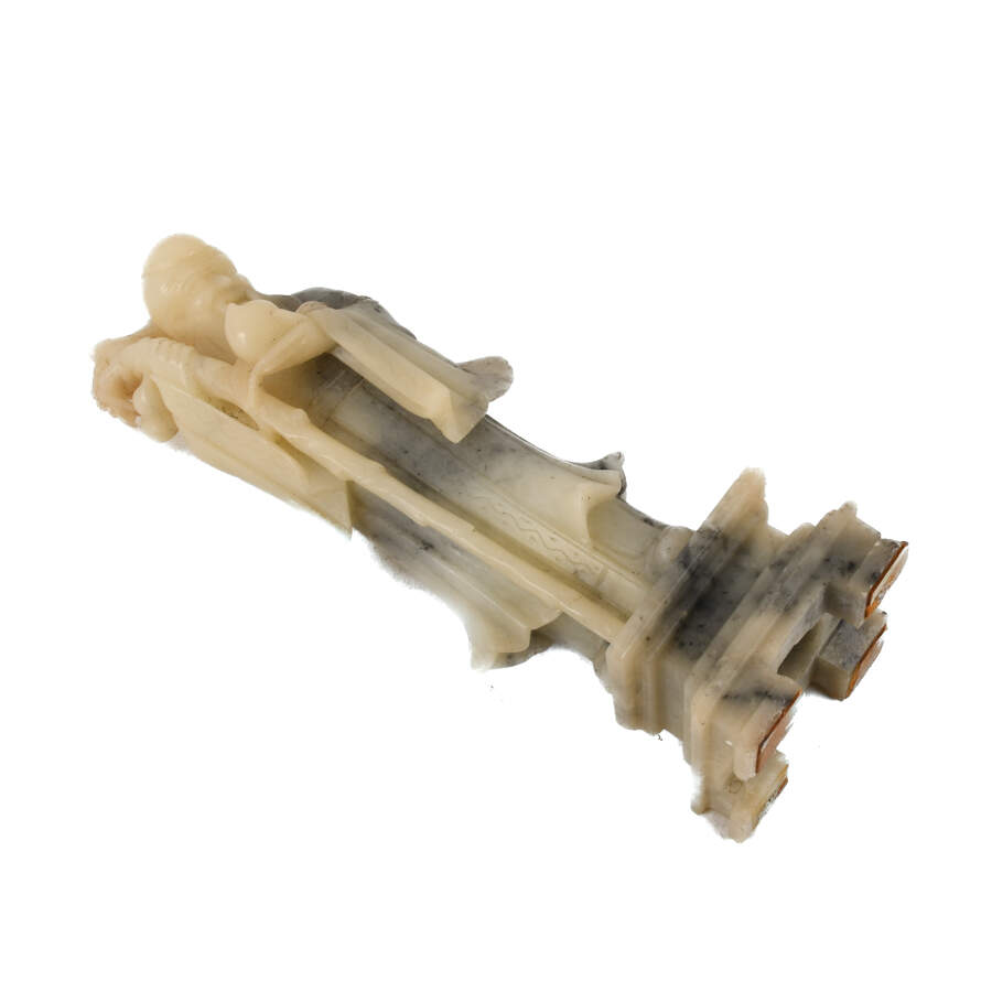 Hand-Carved Soapstone Shouxing Longevity Statue-7