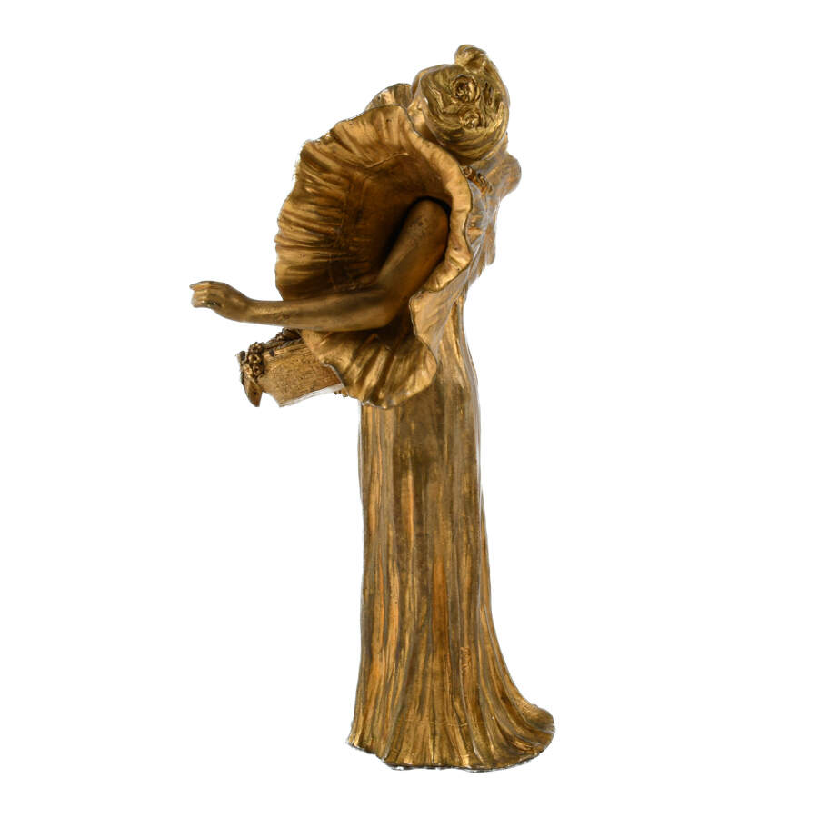 Antique Art Nouveau Ernest Wante Gilt Bronze Jugendstil Statue-5