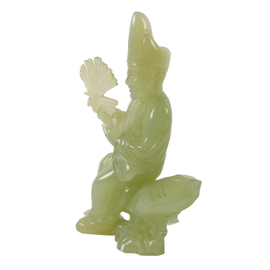 Carved Jade Warrior Statue-4