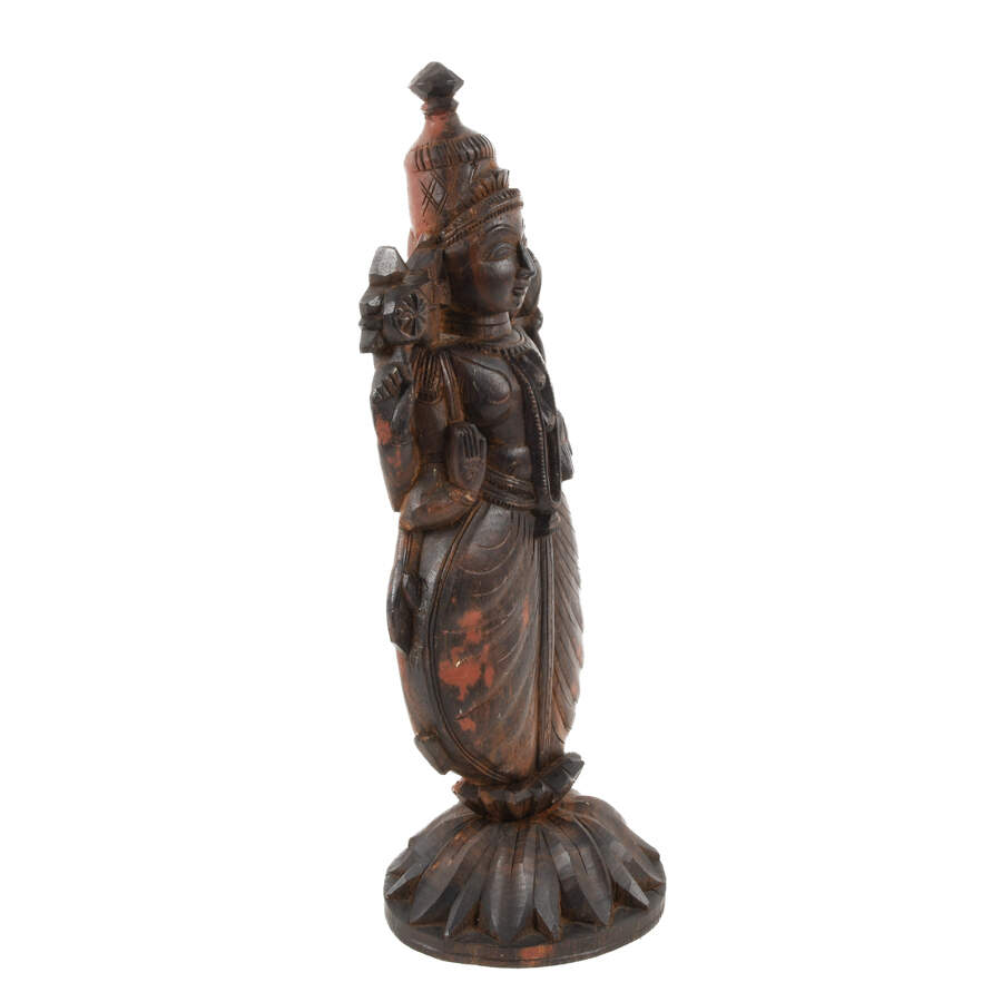 Antique Carved Wood Vishnu Dashavatara Statue-6
