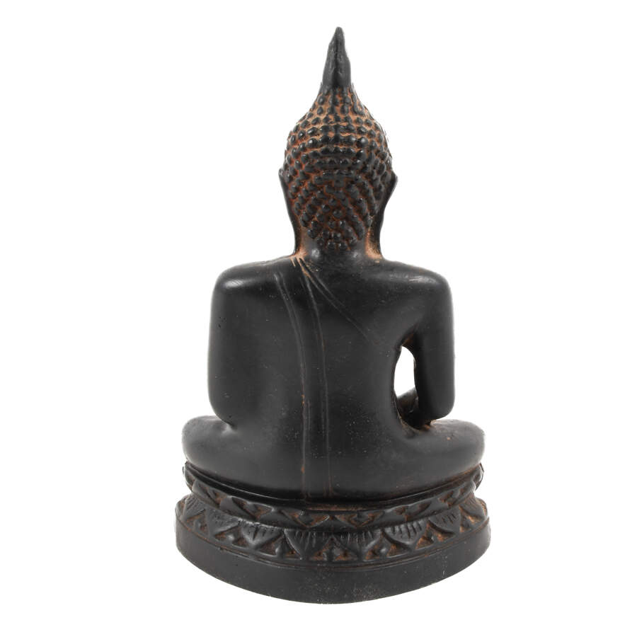 Antique Carved Stone Seated Thai Buddha-5