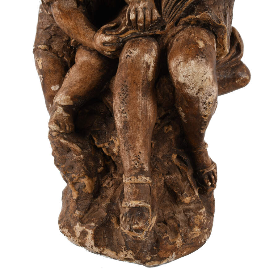 Plaster Reading Mother and Child Garden Sculpture-3