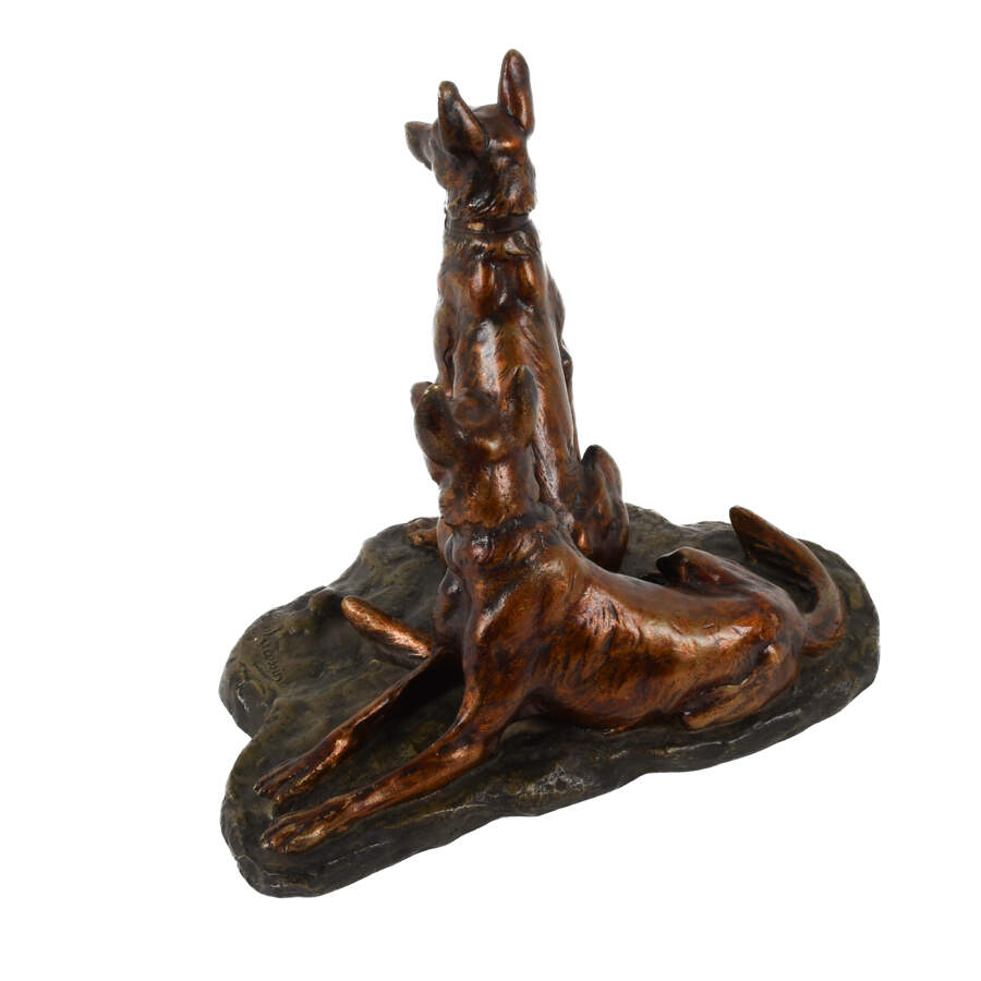 Antique Bronze German Shepherd Dog Grouping-6