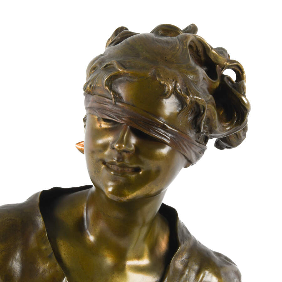 Bronze Sculpture Signed Luca Madrassi "Blind Love"-3