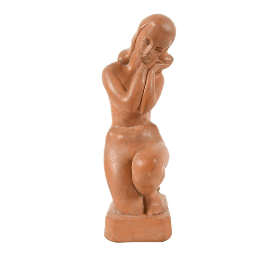 Artist Signed Ceramic Nude Statue-1