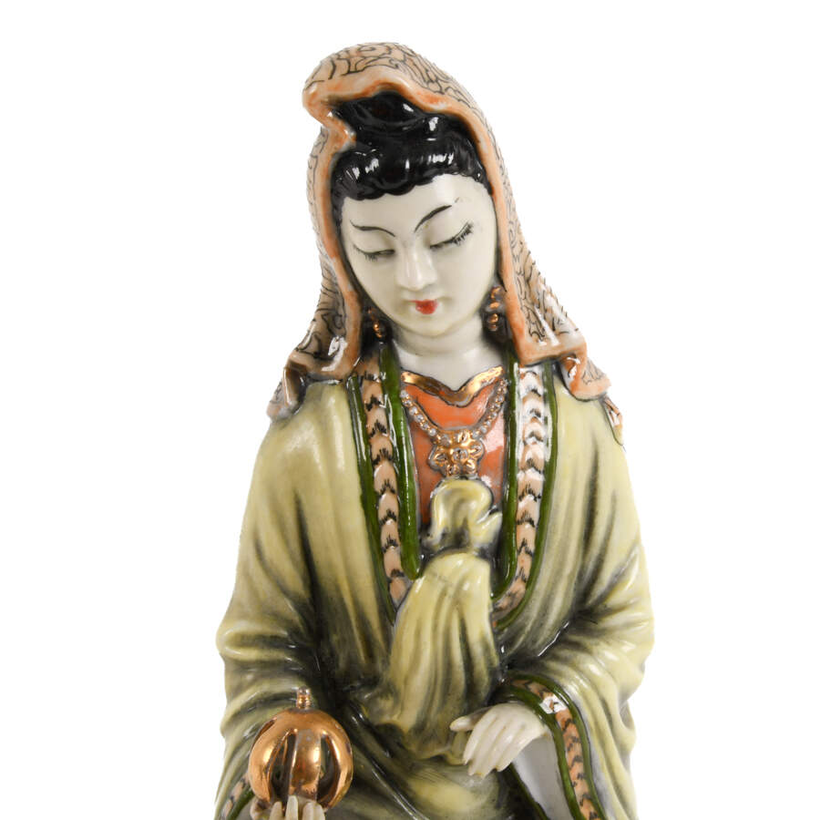 Chinese Porcelain Emperor and Empress Statues with Bases-5