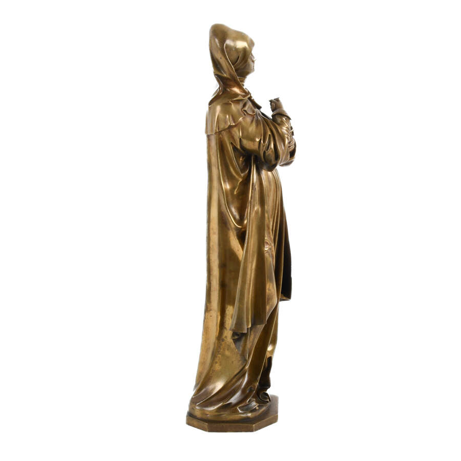 Bronze Sculpture After the Nuremberg Madonna Attributed to Dominique Alonzo-7
