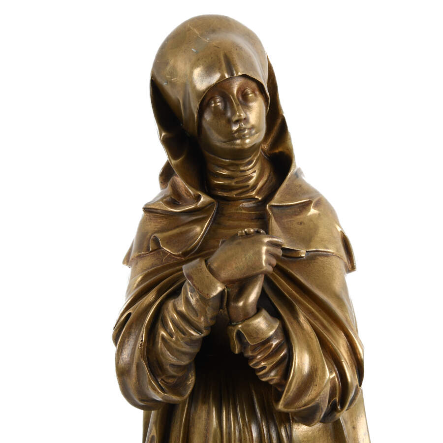 Bronze Sculpture After the Nuremberg Madonna Attributed to Dominique Alonzo-2