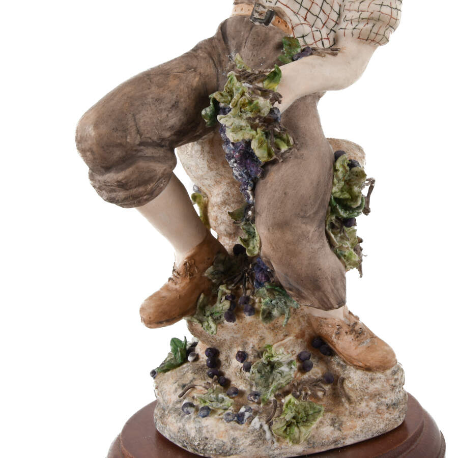Porcelain Boy Eating Grapes Statue-3