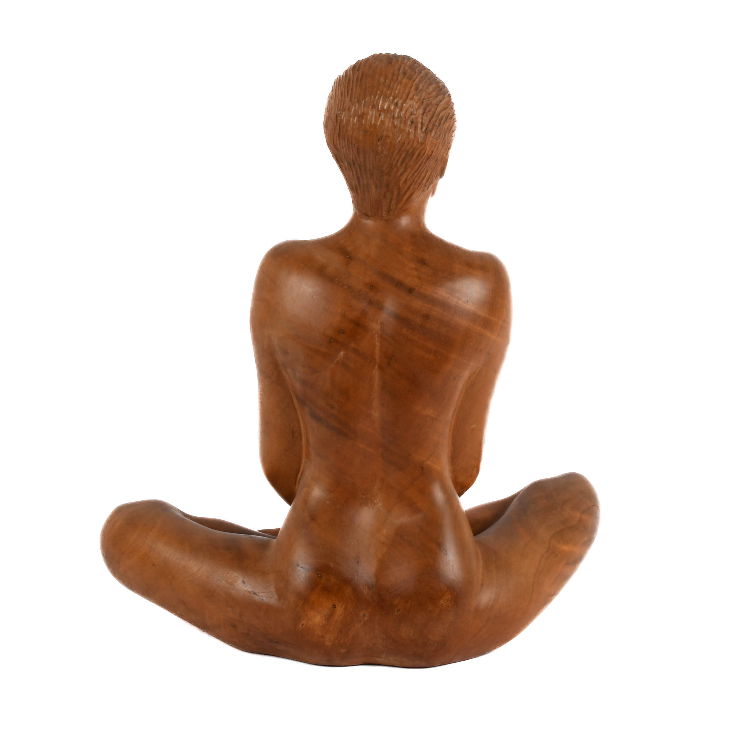 Signed Jannette Eyler Nude Female Carved Wood Statue-4