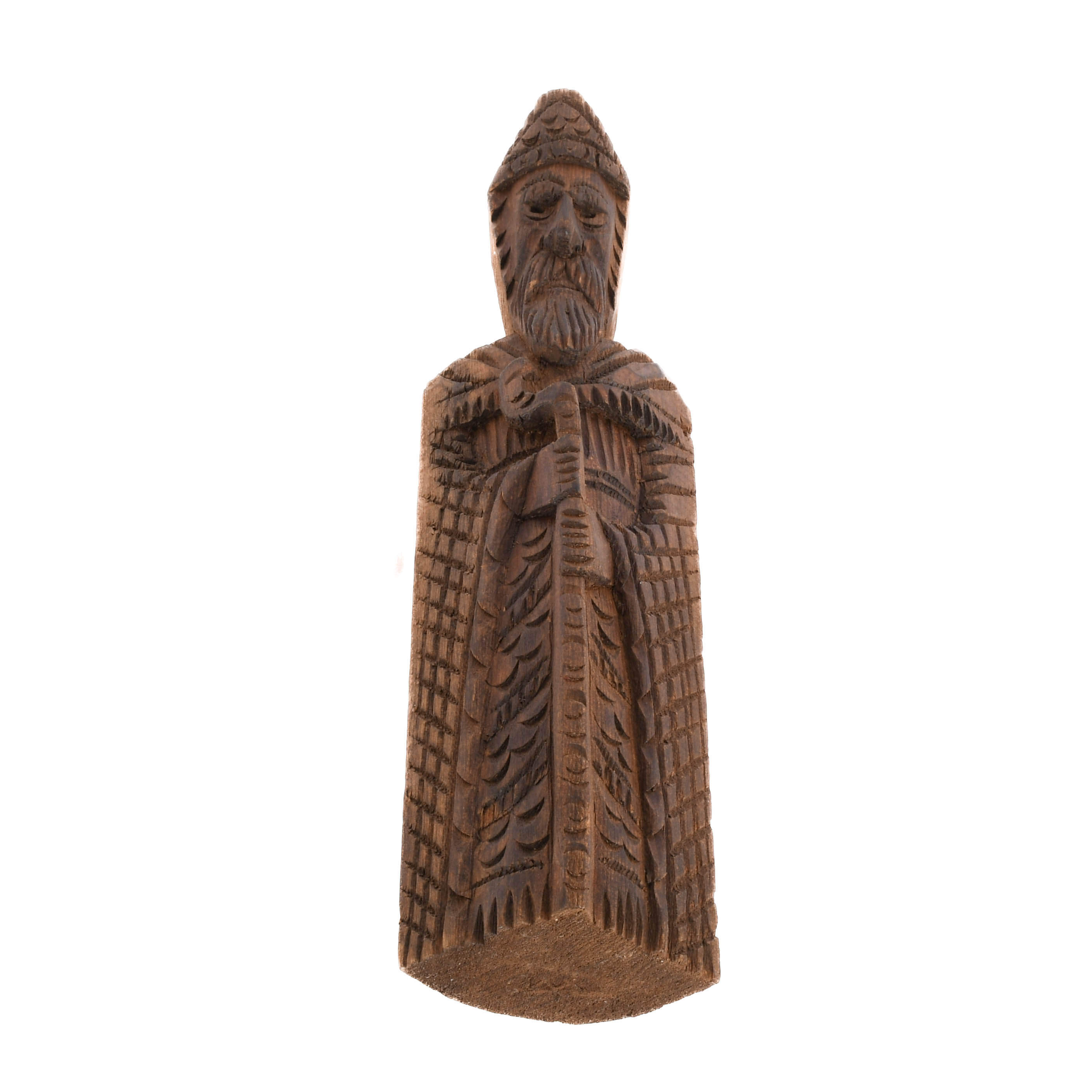 Italian Hand-Carved Wooden Monk Sculpture-7