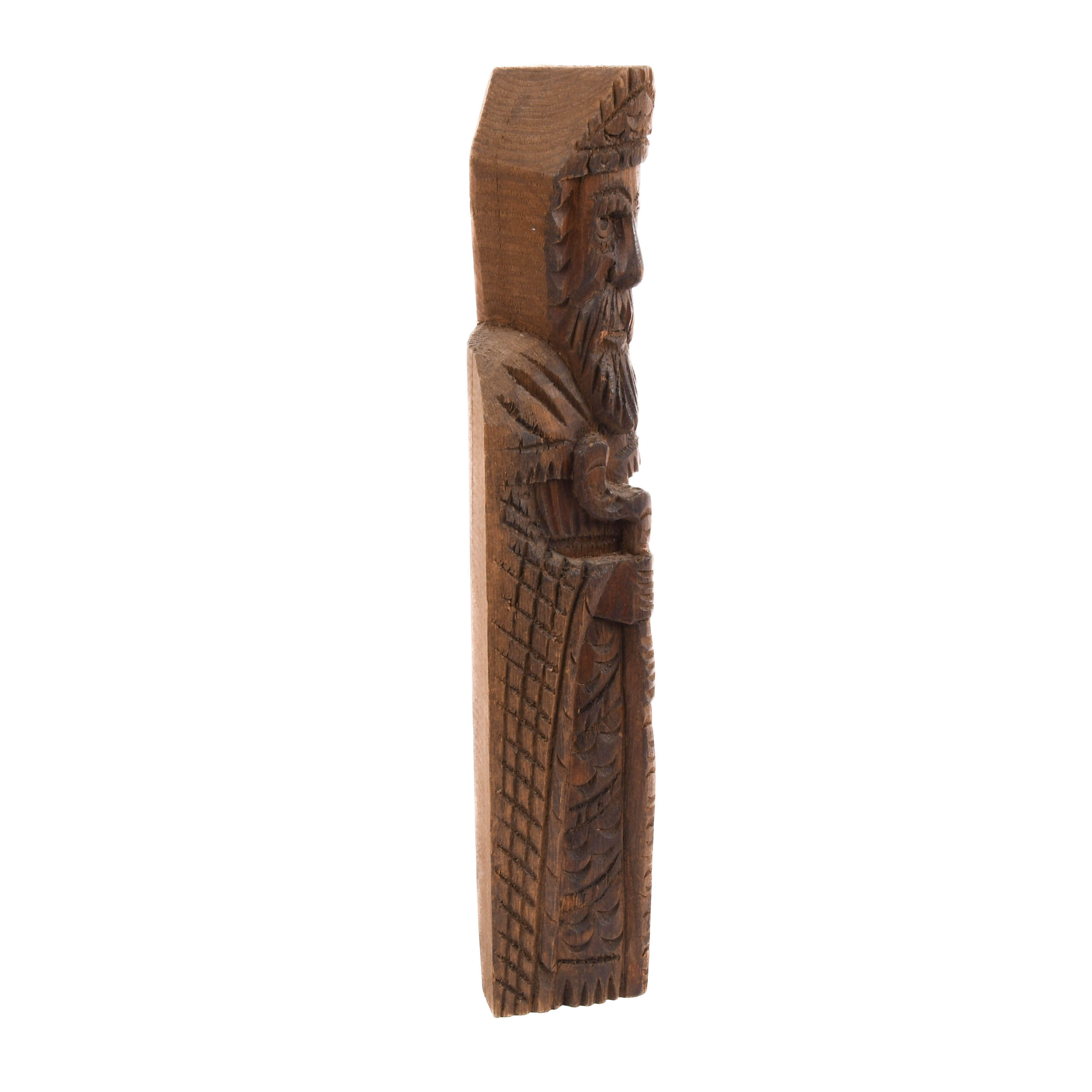 Italian Hand-Carved Wooden Monk Sculpture-6