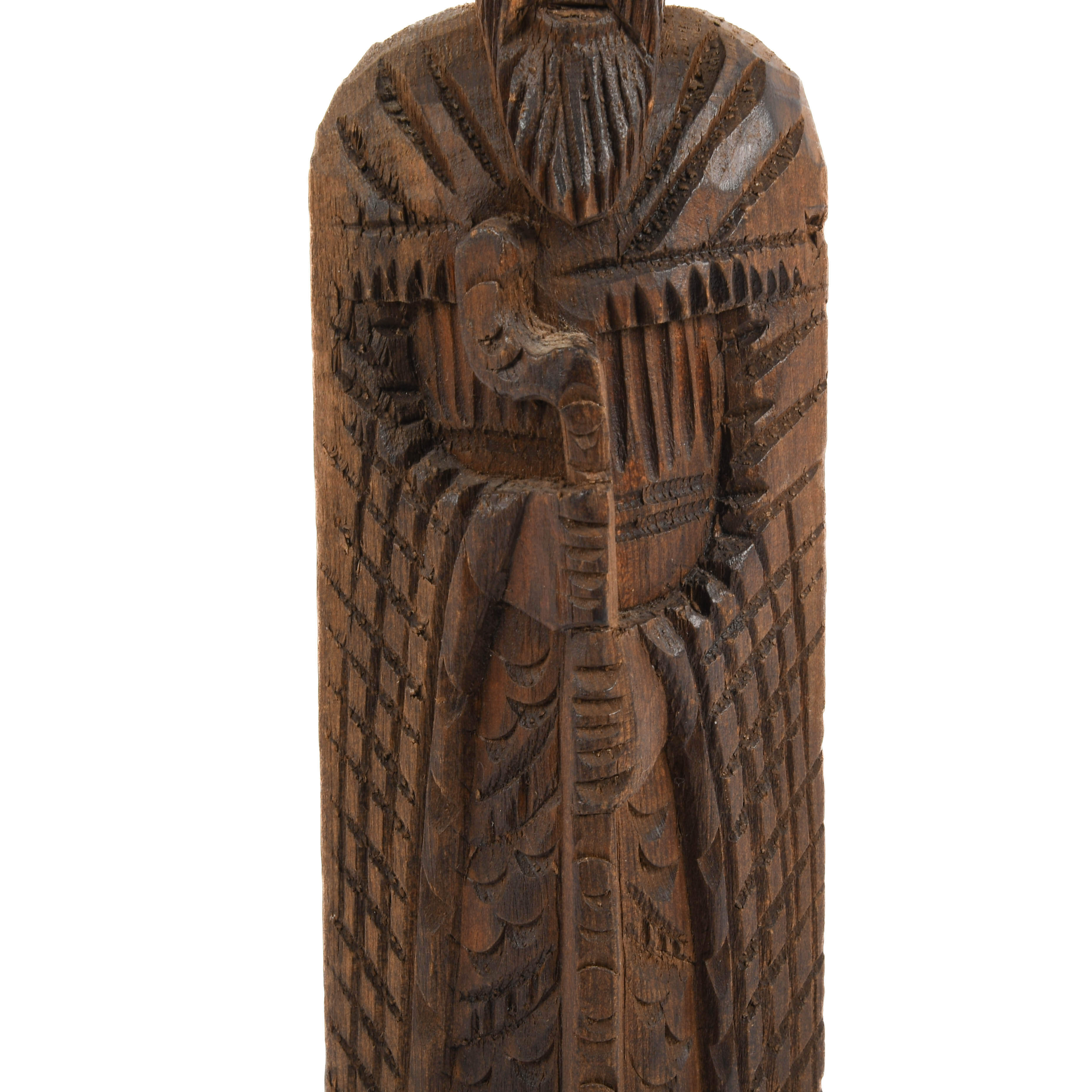 Italian Hand-Carved Wooden Monk Sculpture-3