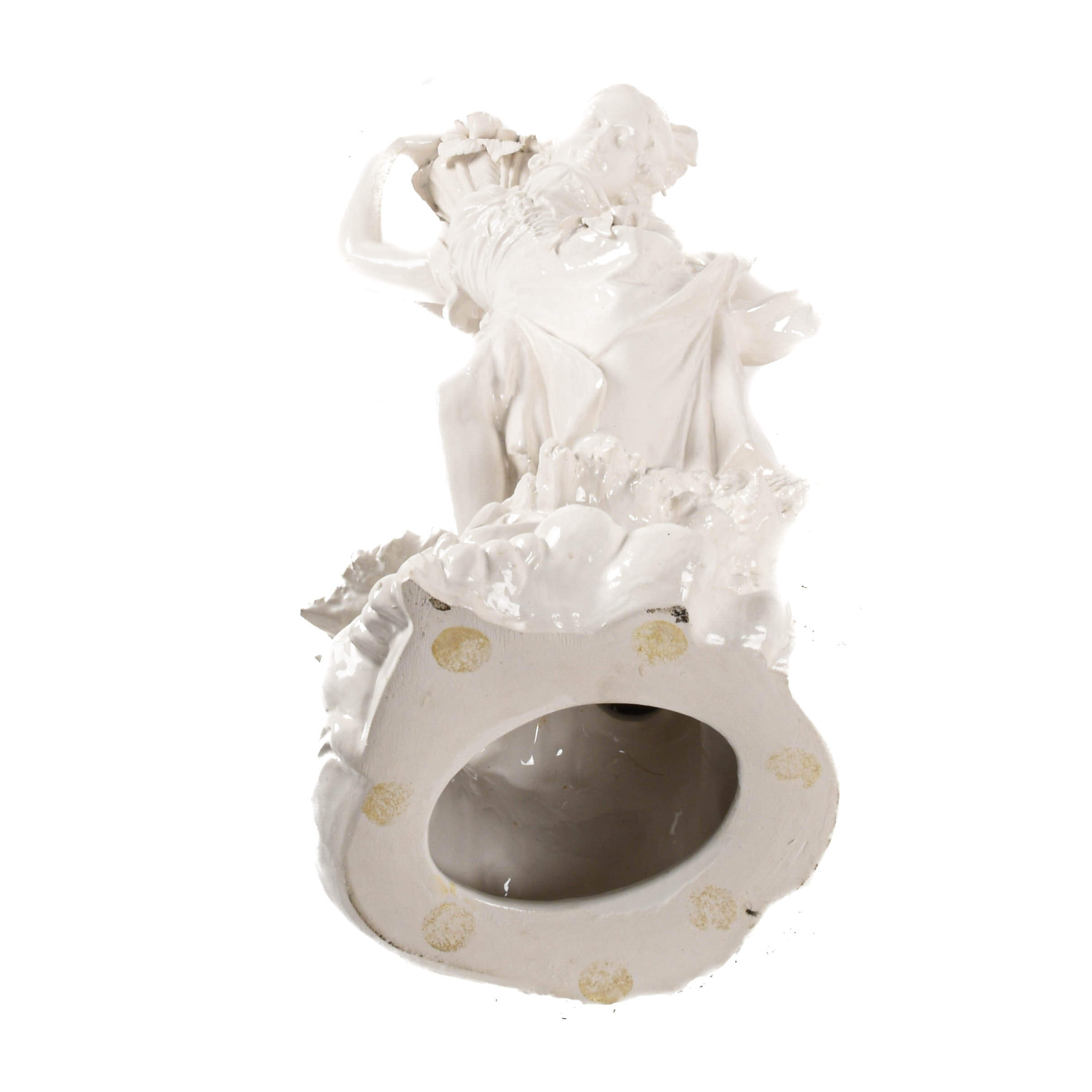 Italian High Glaze Ceramic Lady Sculpture-7