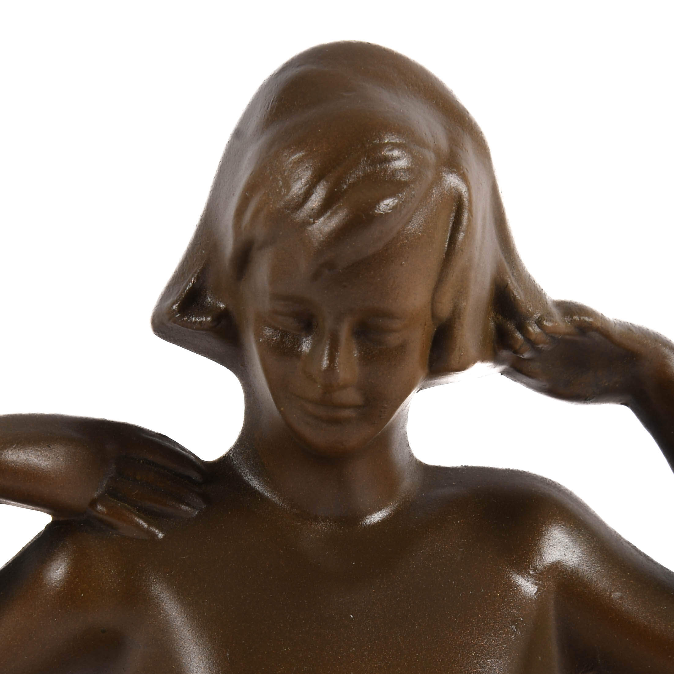 Antique Art Nouveau Figural Nude Statue-2