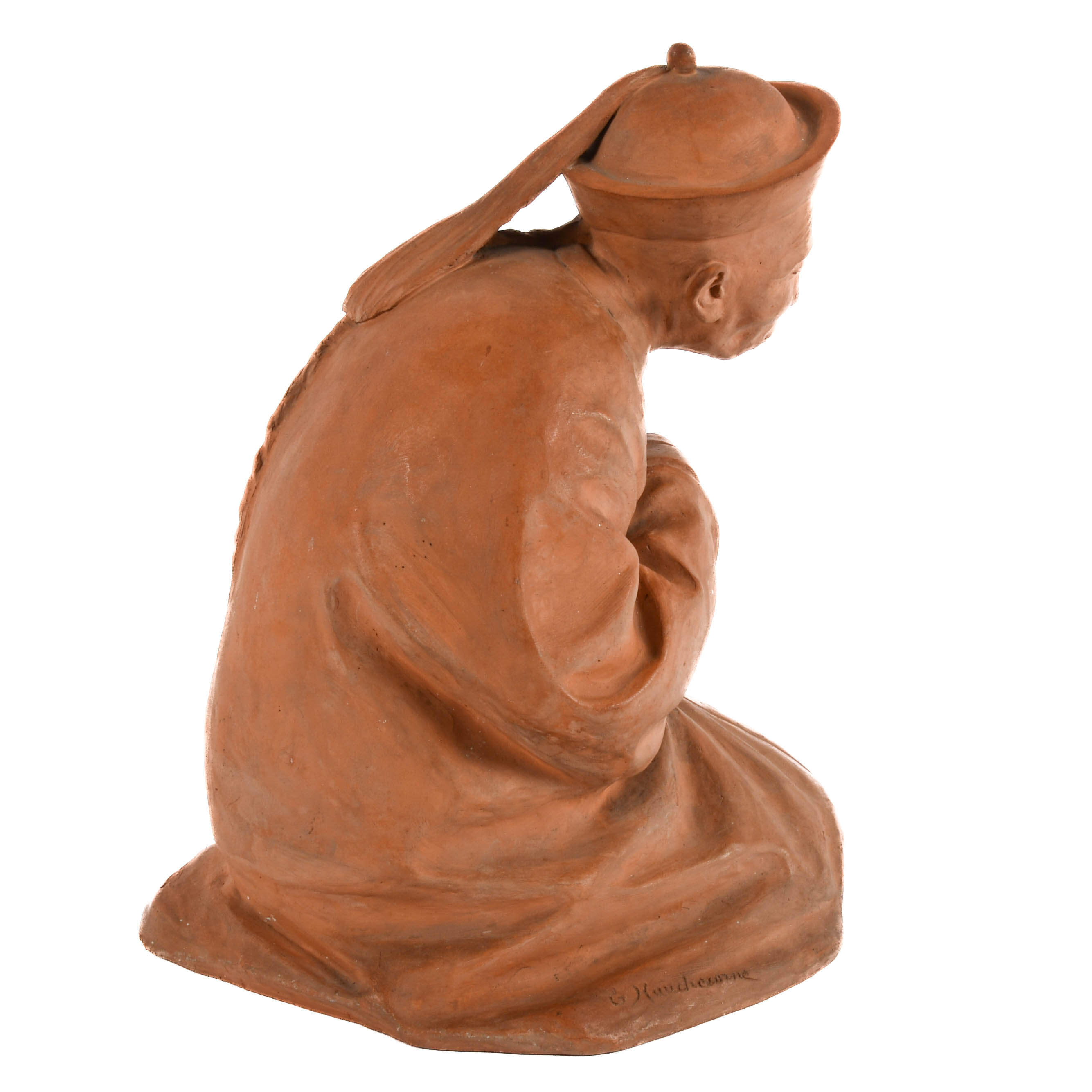 Signed Gaston Écorne Limited-Edition "Chinese Dignitary" Sculpture-5