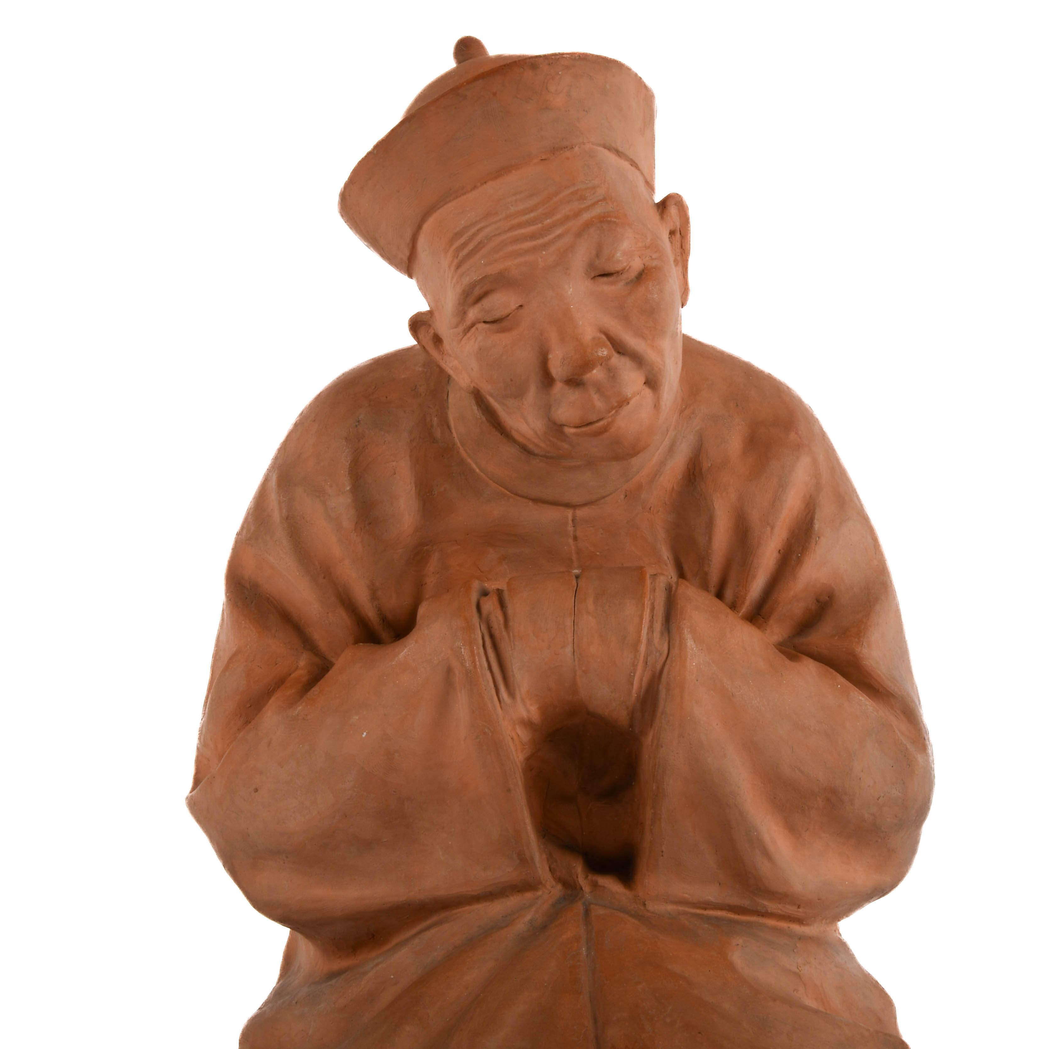 Signed Gaston Écorne Limited-Edition "Chinese Dignitary" Sculpture-2
