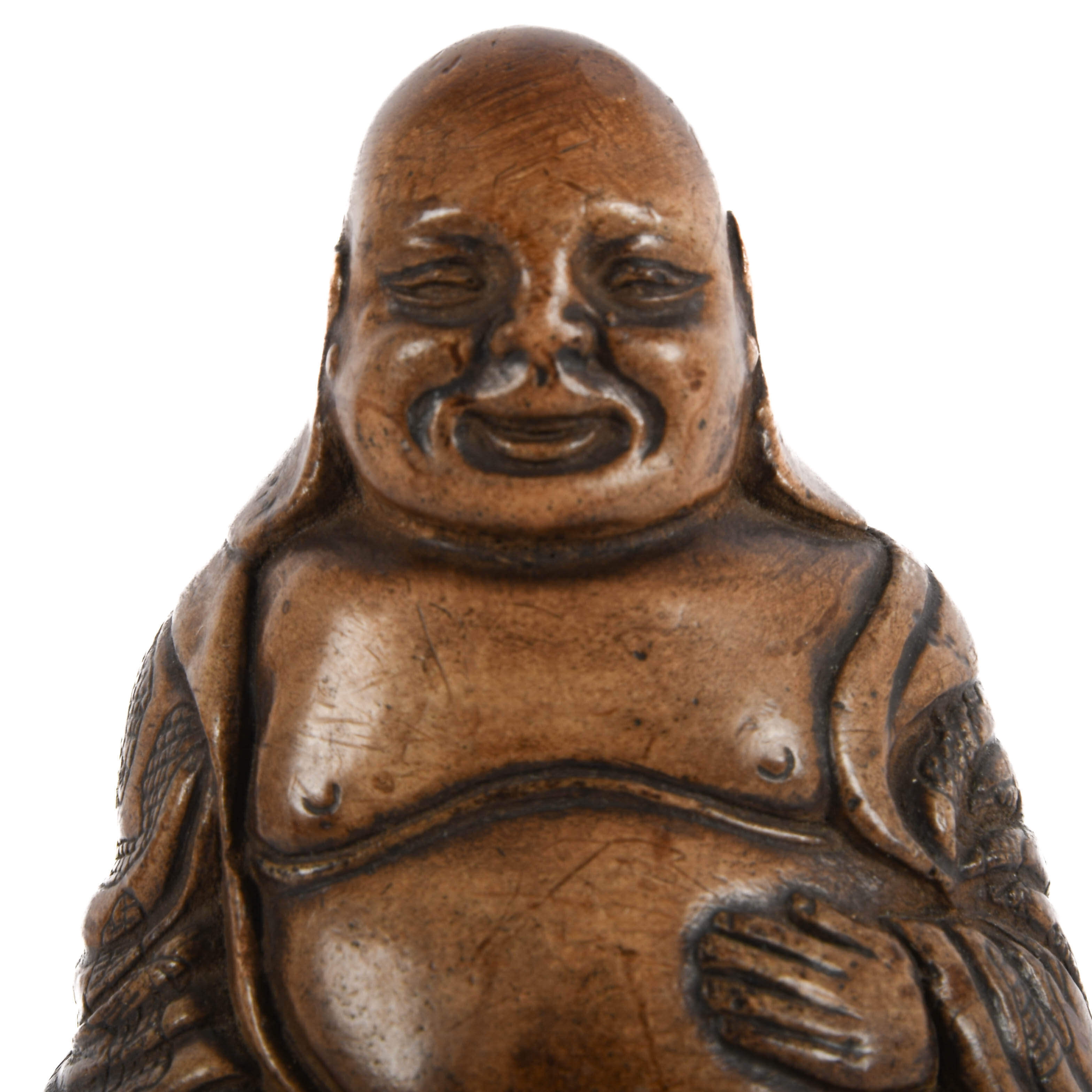 Carved Wood Seated Buddha Statue-2