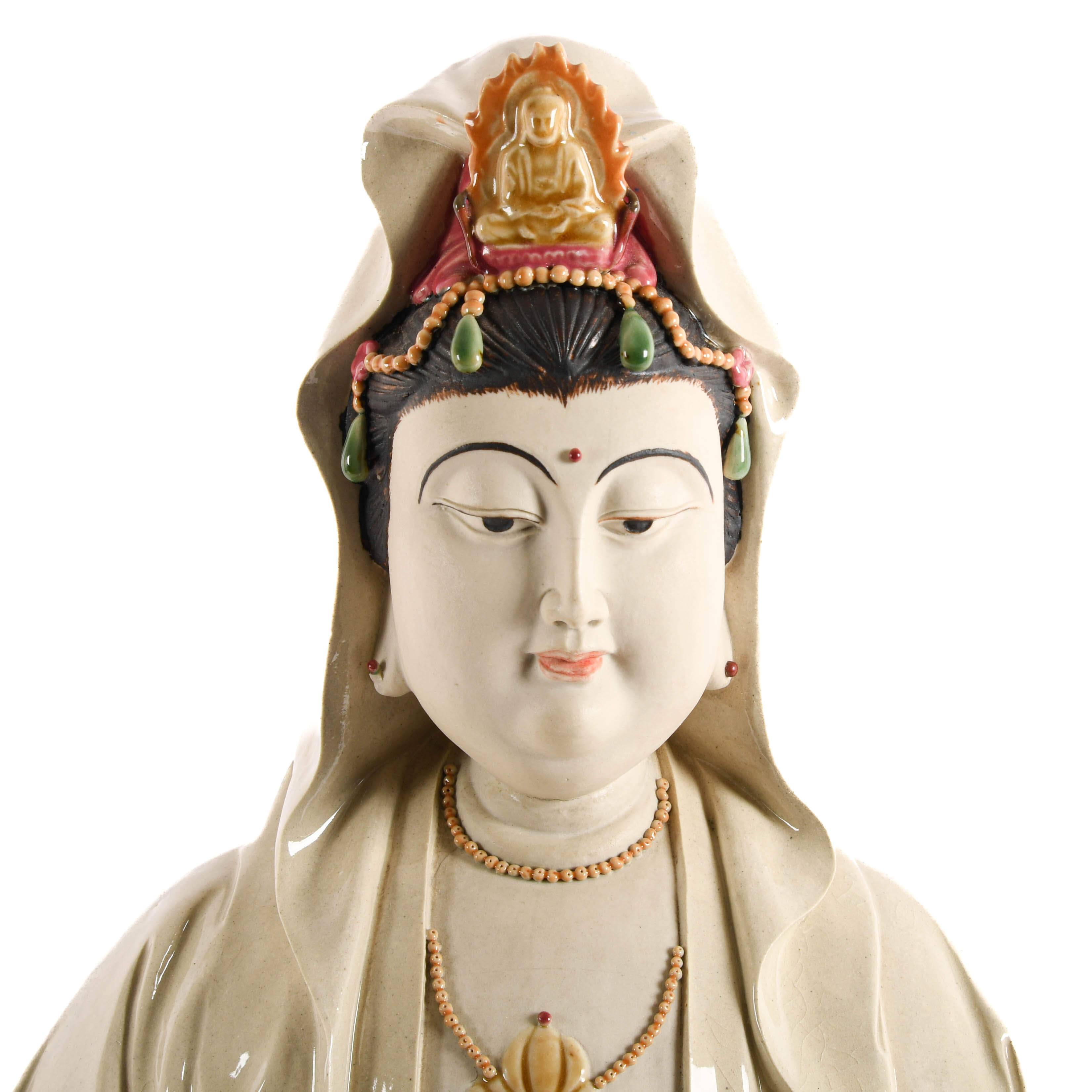Oversized Porcelain Chinese Guan Yin Statue-4