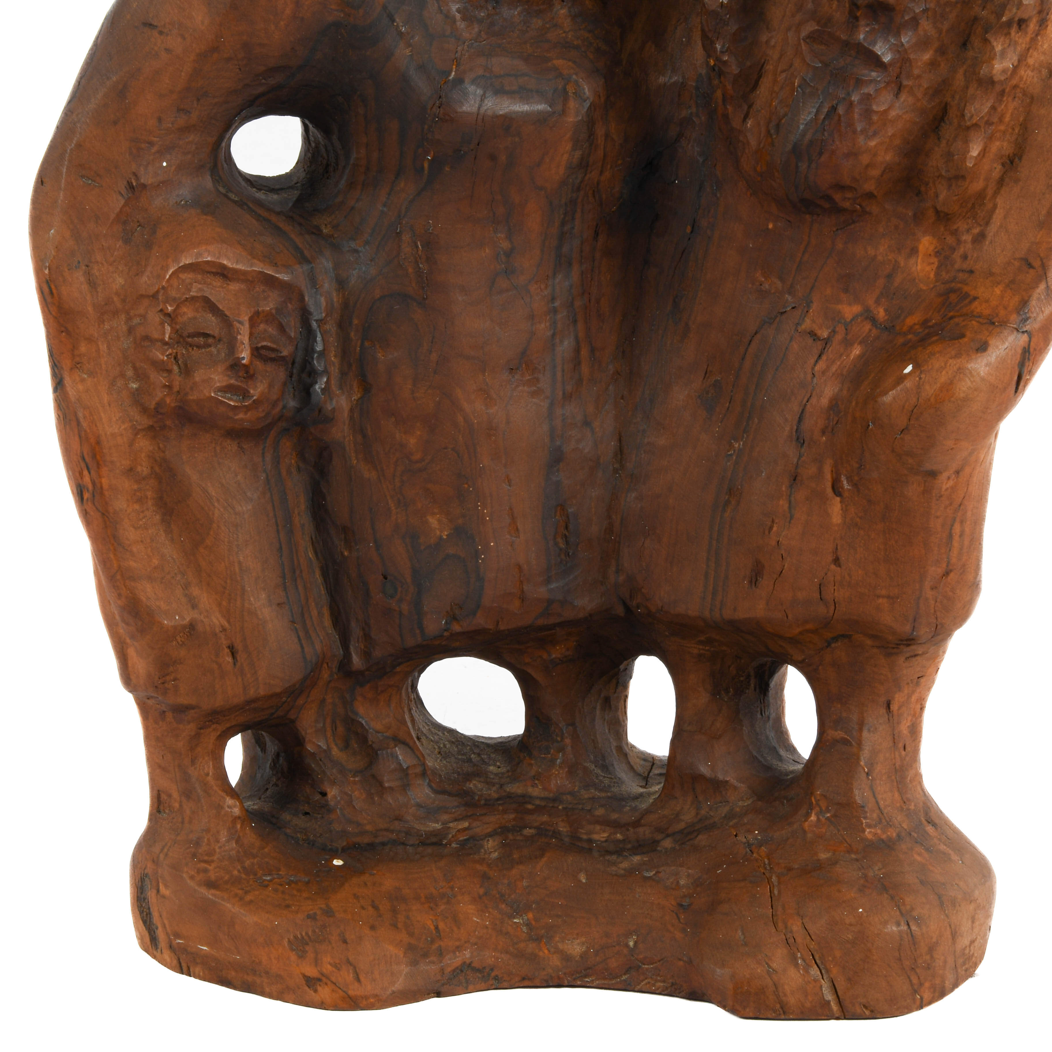 Folk-Art Hand-Carved Wood Figural Sculpture-3