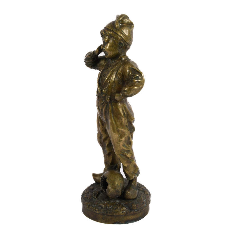 Antique Bronze Statue "Le Petit" After Julius Schmidt-Felling-4