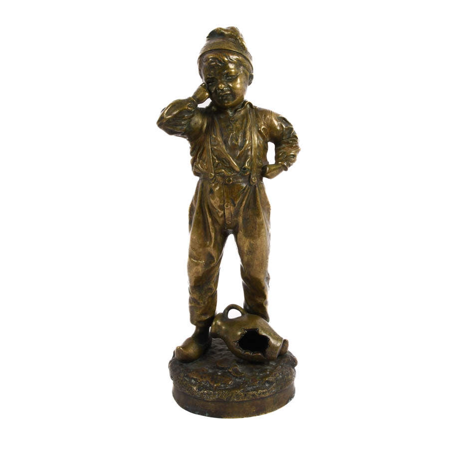 Antique Bronze Statue "Le Petit" After Julius Schmidt-Felling-1