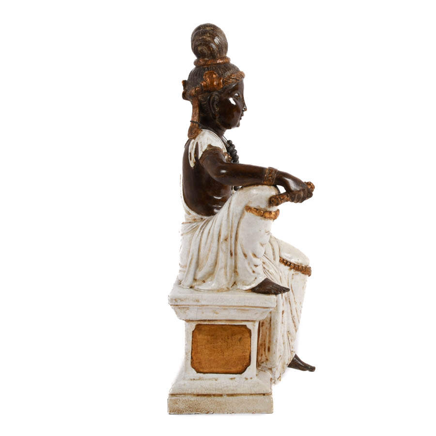 Large Seated Guanyin Pottery Statue-5