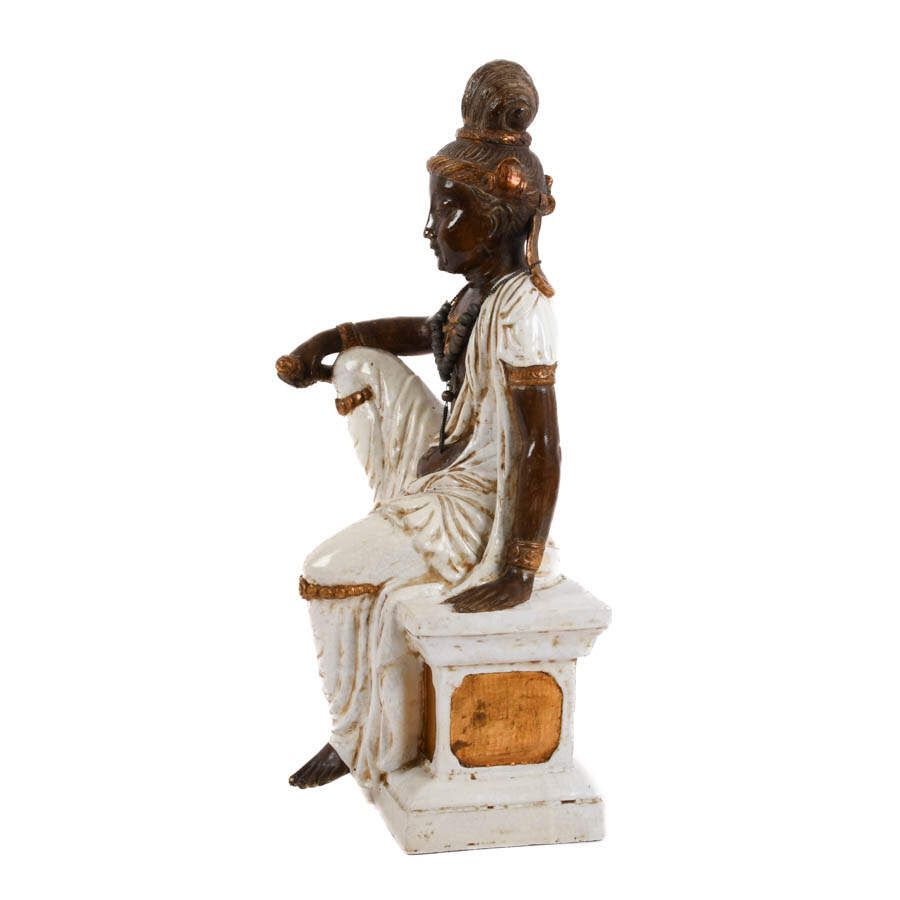 Large Seated Guanyin Pottery Statue-3