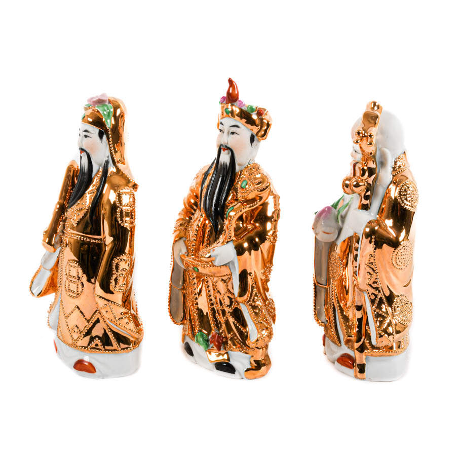 Set of Three Porcelain Chinese Deity Statues-2