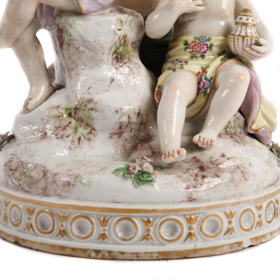 Meissen Sculpture of Three Seated Children-3
