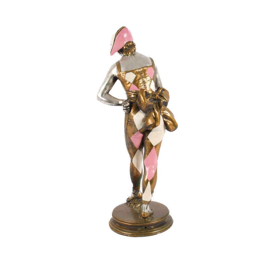 Mid-Century Modern Hand-Painted Metal Jester-5
