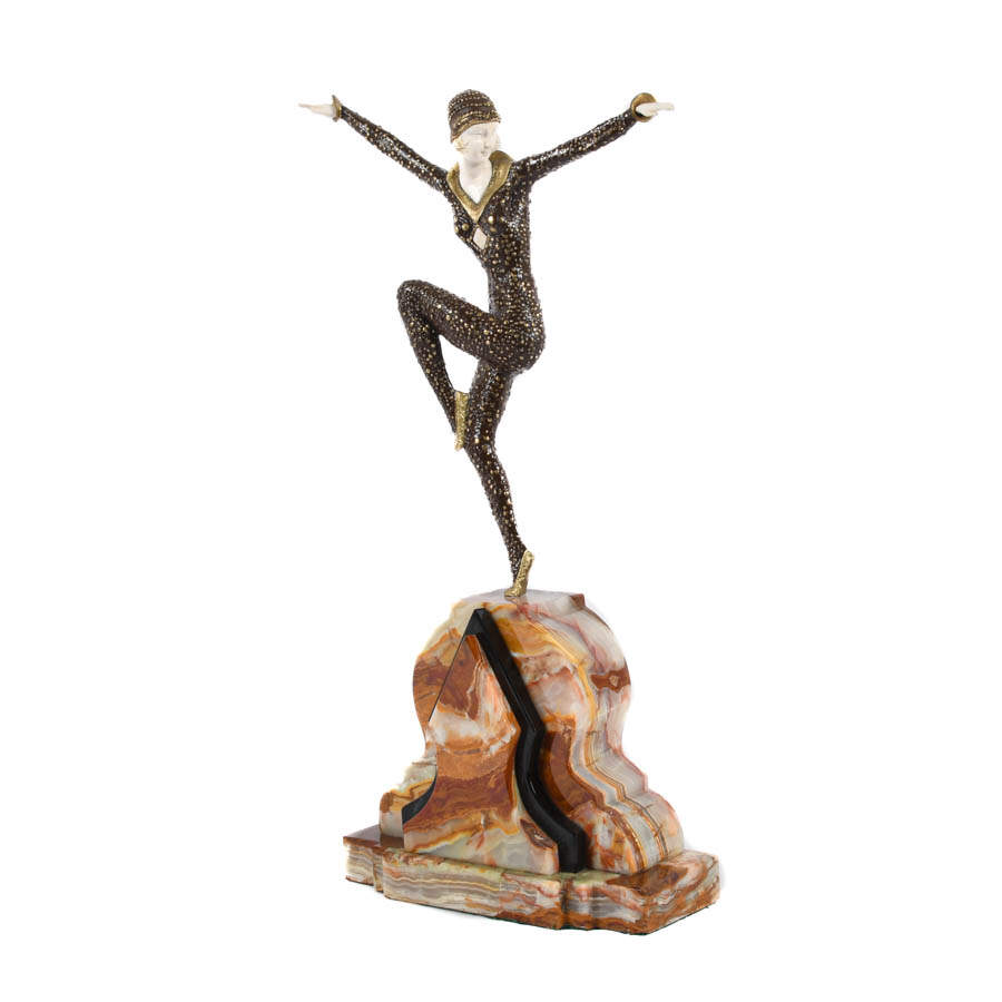 Art Deco Ivorine Sculpture After Demétre Chiparus-3