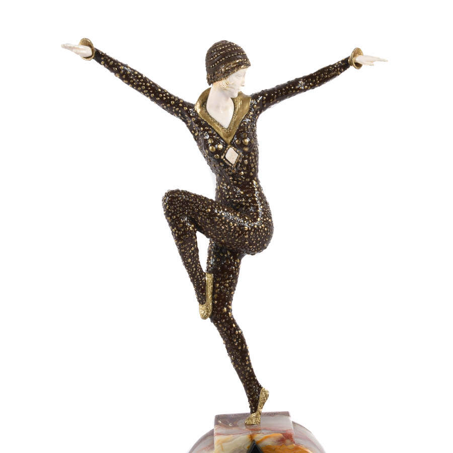 Art Deco Ivorine Sculpture After Demétre Chiparus-2