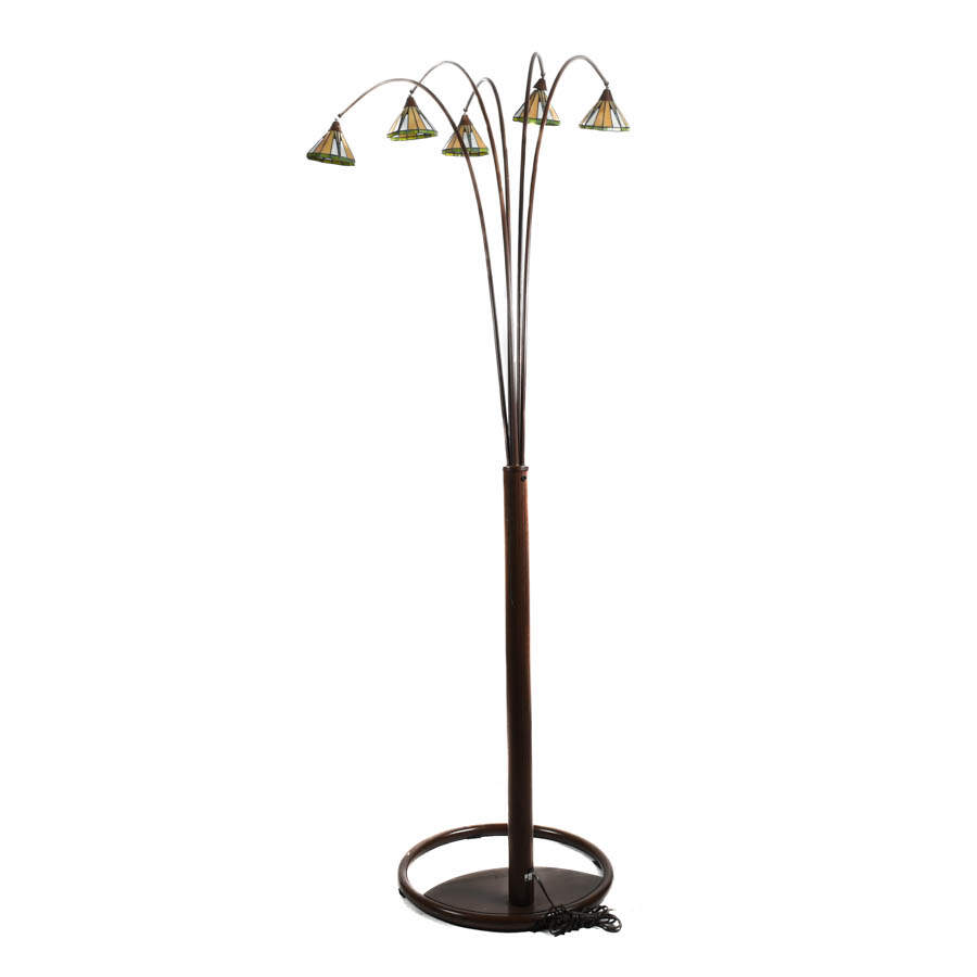 Nova Floor Lamp with Stained Glass Shades-4