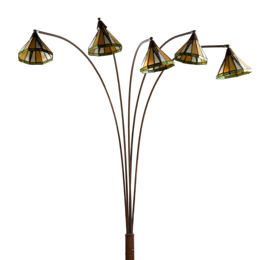 Nova Floor Lamp with Stained Glass Shades-2