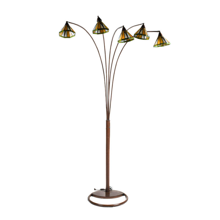 Nova Floor Lamp with Stained Glass Shades-1