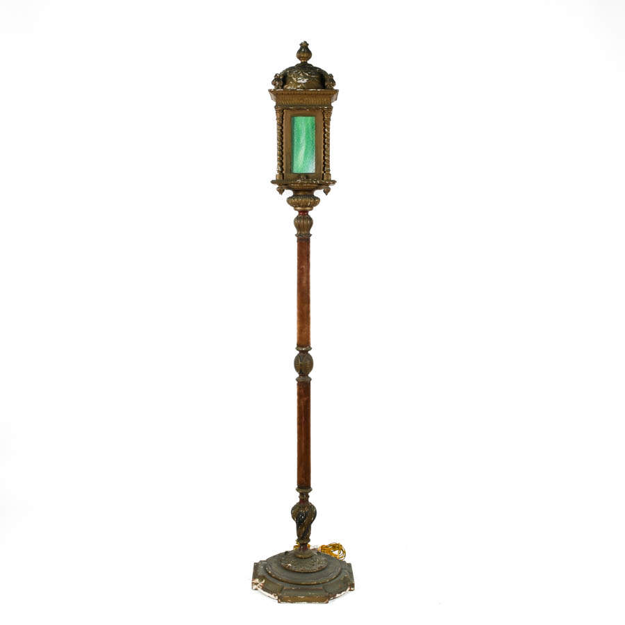 Antique Venetian Slag Glass Floor Lamp-1
